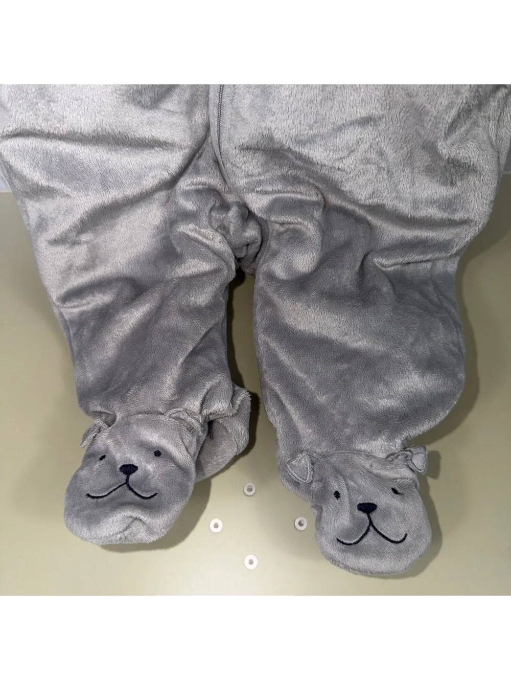Carter’s Child of Mine Baby Gray Bear Hooded Snowsuit 3-6M
